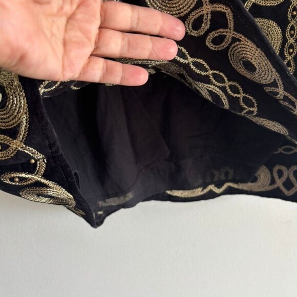 Calypso Womens Golden Embroidered Mini Skirt Black Size XSmall - Picture 9 of 11